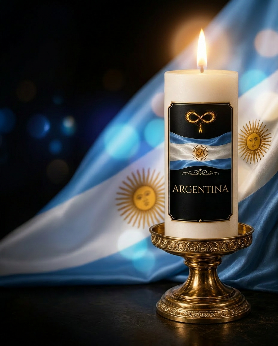 Llama de Argentina — Infinity Candles 3×6 pillar candle inspired by Argentina