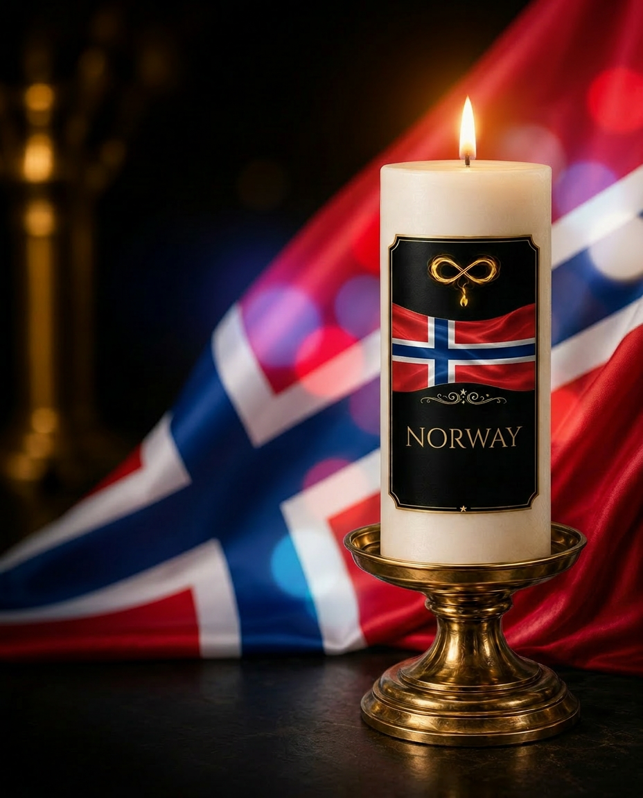 Nordic Light — Infinity Candles 3×6 pillar candle inspired by Norway